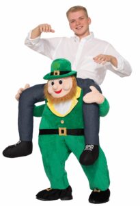 $125. Whether you call them Carry Me, Piggy Back or Ride-On costumes, these characters sing and dance as a Singing Telegram. Choose an Irish Beer Wench rides Leprechaun. Call (847) 256-9474 to hire St. Pat's Man on Leprechaun, Piggyback Costume.
https://magicianschicago.com/gallery/